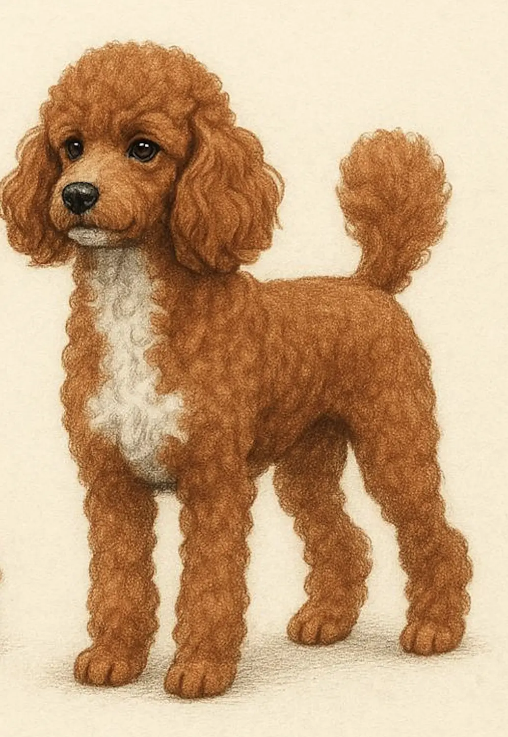 Pudel-of-gold-kennel, Rot mit und ohne weißen Abzeichen